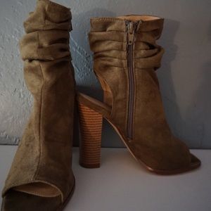 Never worn peep toe boots